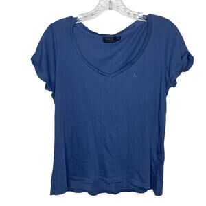 Ralph Lauren Blue V Neck Womens Tshirt- M